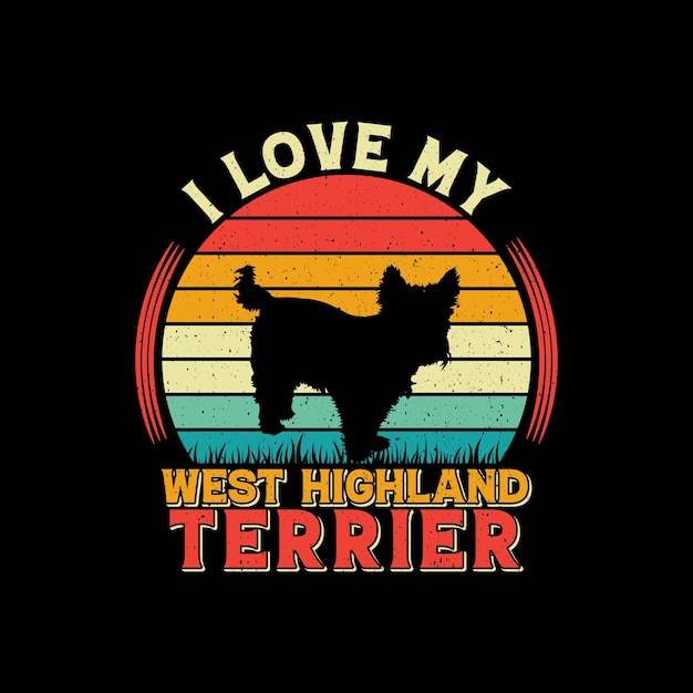 Vector i love my west highland terrier