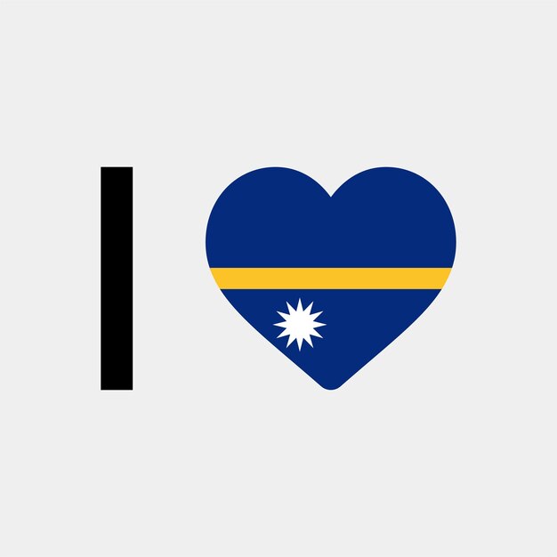 I Love Nauru Country Heart vector illustration