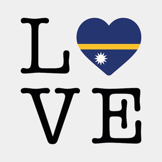 I Love Nauru flag heart icon vector illustration