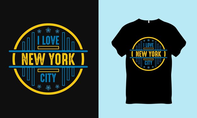 I Love New York City Typography T shirt Design