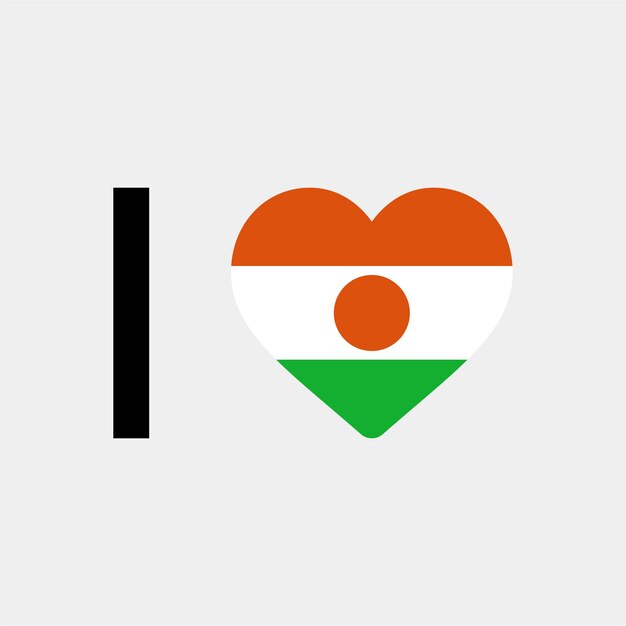 I Love Niger Country Heart vector illustration