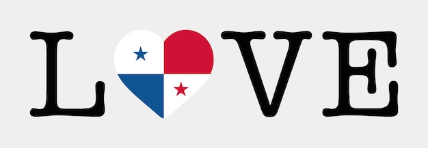 Vector i love panama flag heart icon vector illustration