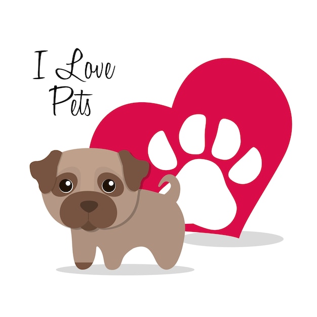 I love pets heart poster