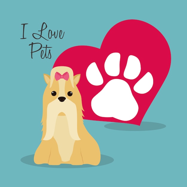 i love pets heart poster