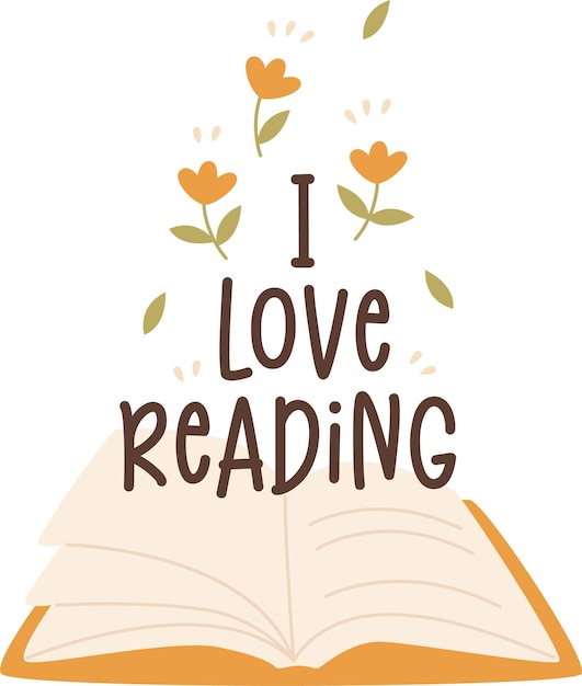 I Love Reading Lettering Sticker