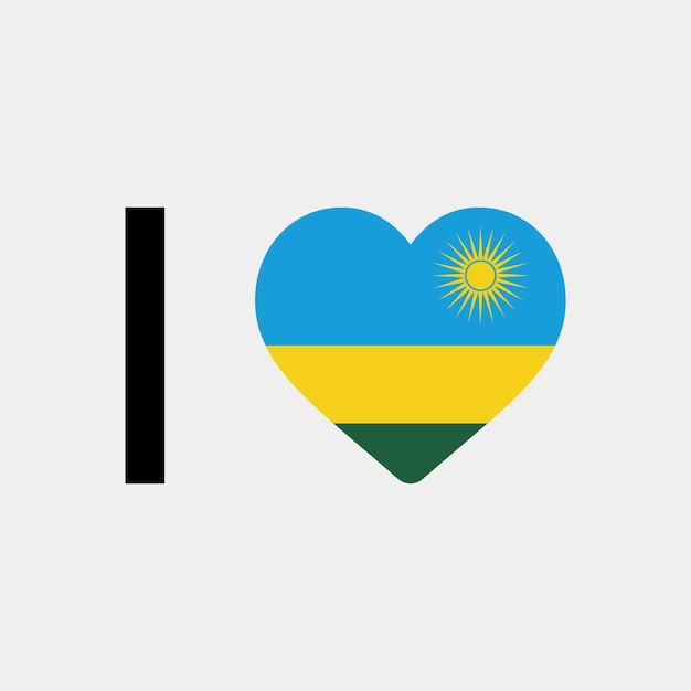 I Love Rwanda Country Heart vector illustration