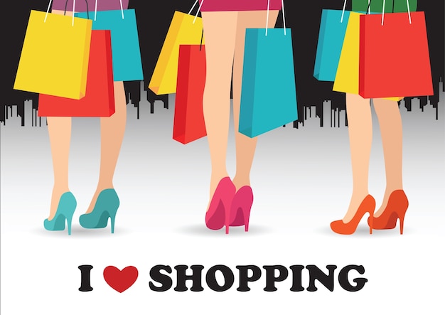 I love shopping vector