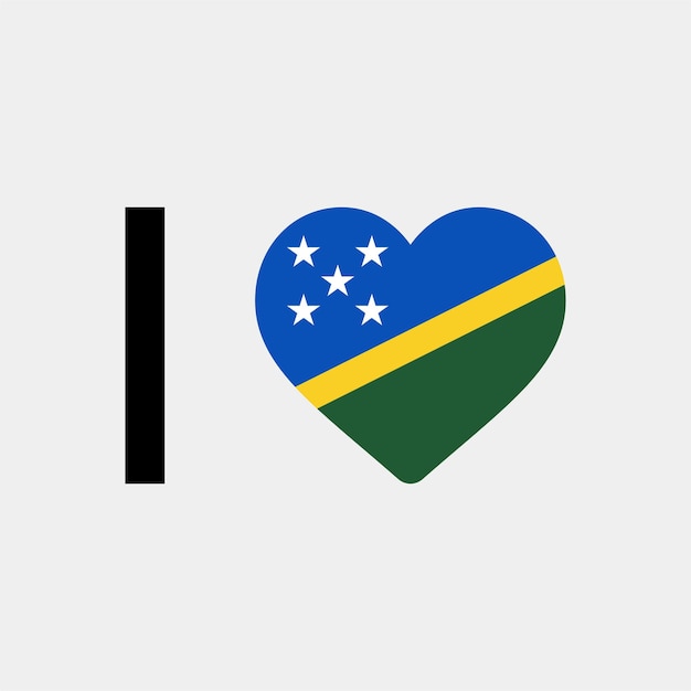 I Love Solomon Islands Country Heart vector illustration