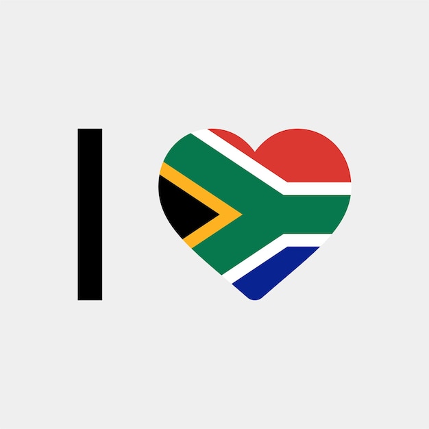 I Love South Africa Country Heart vector illustration