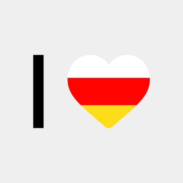 I Love South Ossetia Country Heart vector illustration