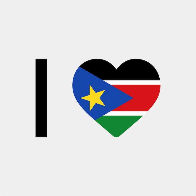 I Love South Sudan Country Heart vector illustration