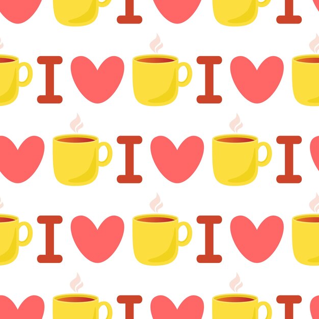 Vector i love tea pattern