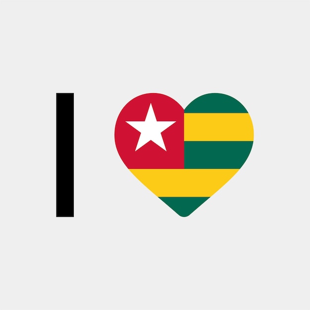 I Love Togo Country Heart vector illustration