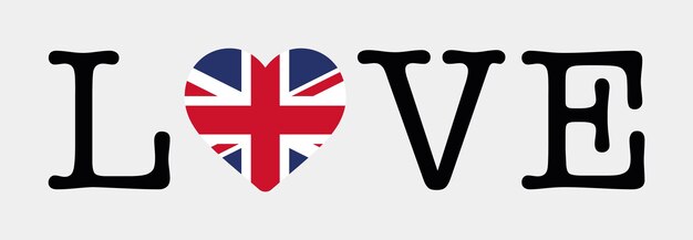 I Love United Kingdom vlag hart icoon vector illustratie