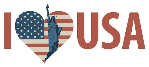 Vector i love usa welcome banner