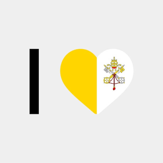 I Love Vatican Country Heart vector illustration