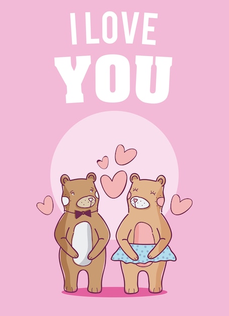 Vector i love you card