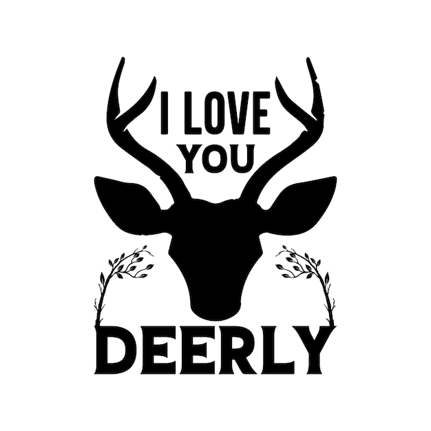 I love you deer logo concept design