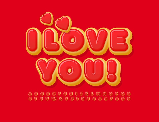 I love you font delicious alfabeto lettere e numeri