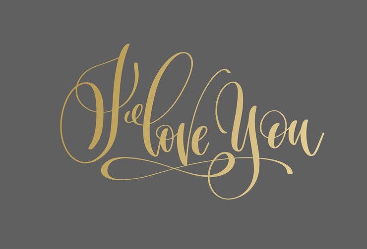 Vector i love you  golden hand lettering inscription text to valentine design love letters