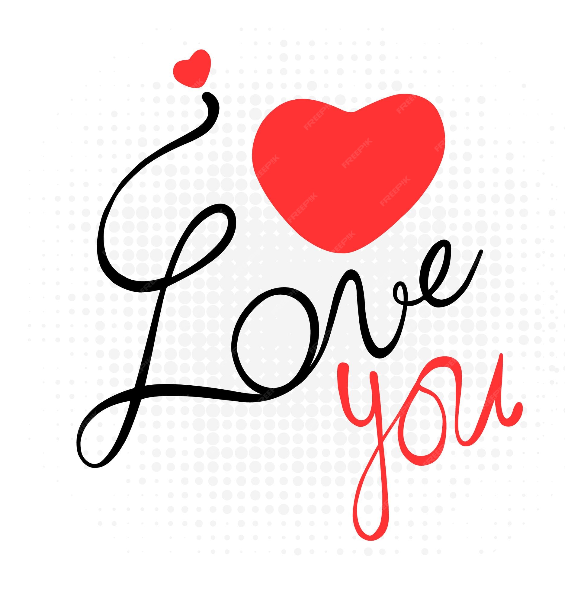 Love you romantic hand drawn lettering text with doodle drawings. 8048885  Vector Art at Vecteezy