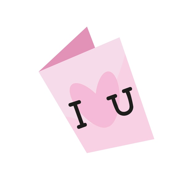 벡터 나는 당신이 분홍색 인사 카드  ⁇ 터 일러스트레이션에 글자를 사랑