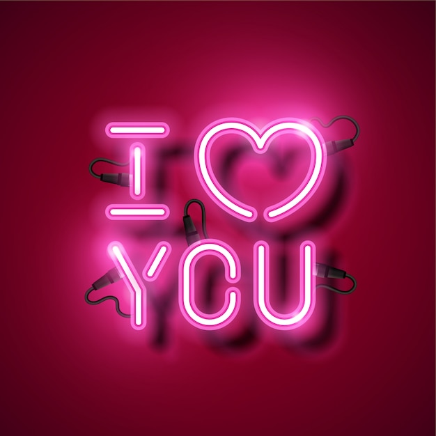 'i love you' neonontwerp