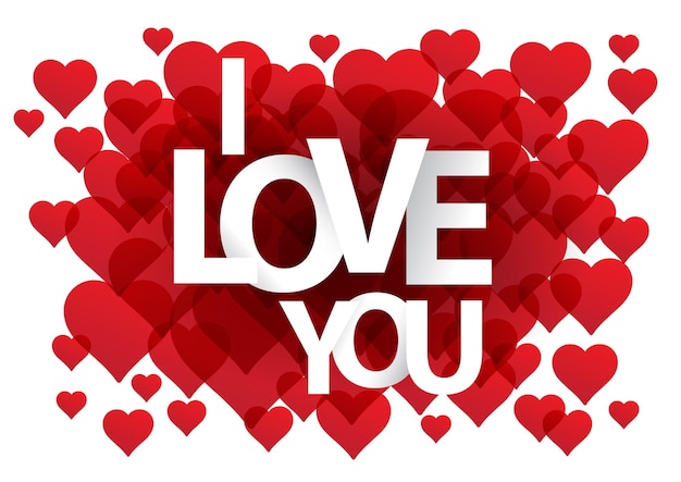 I love you postcard Background with hearts
