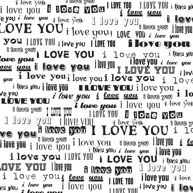 I love you repeatable text abstract vector bakground lettering wallpaper