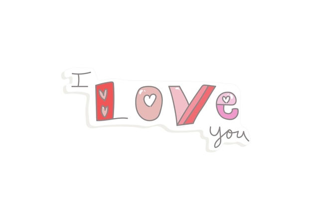 Vector i love you stickers