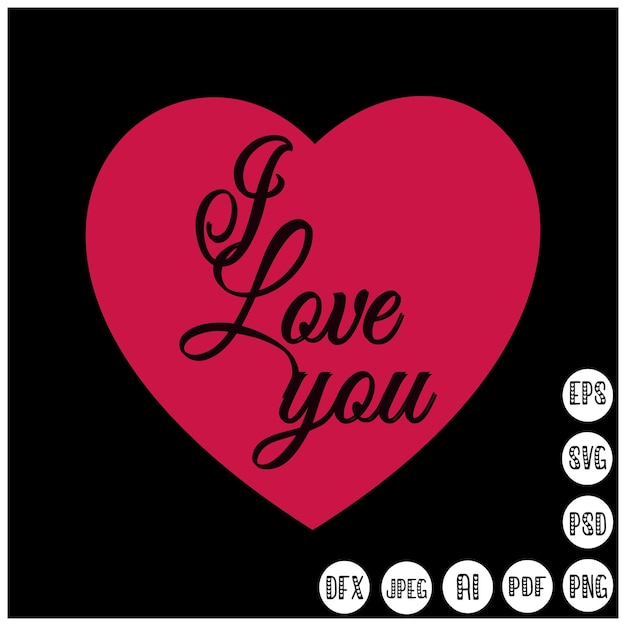 Vector i love you t shirt design for online market