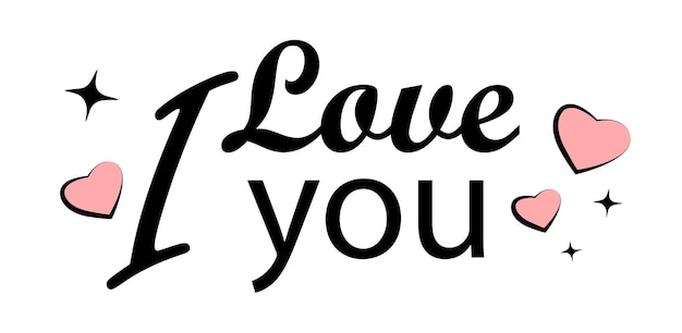 Vector i love you text lettering