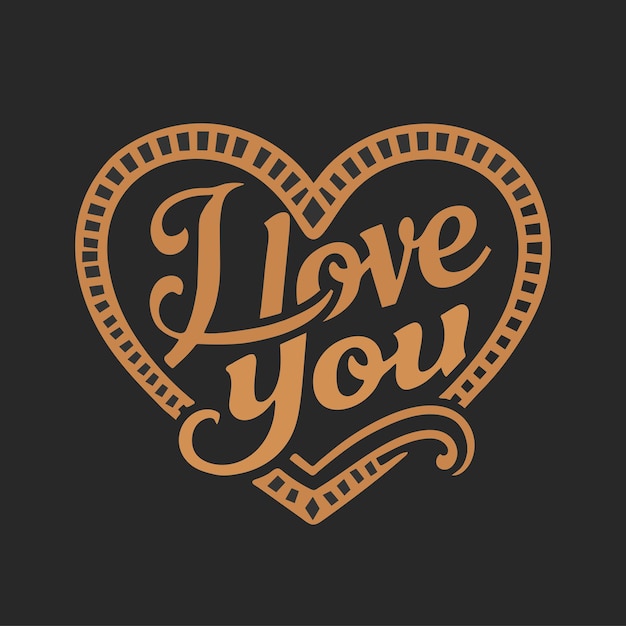 I LOVE YOU TEXT 타이포그래픽 티셔츠 디자인