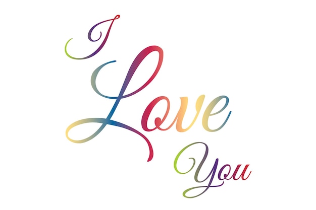 I love you text wish vector