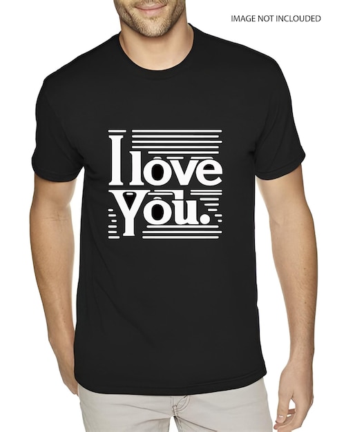 Vettore i love you valentine's day tipografia t-shirt design