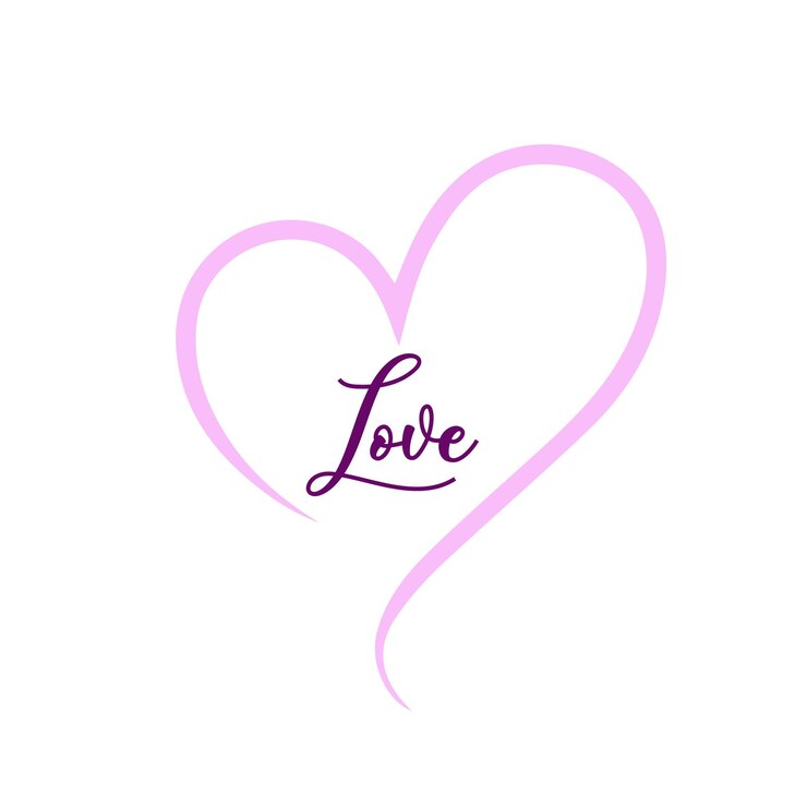 I Love You with Heart text Calligraphic love Lettering Vector Elegant Design