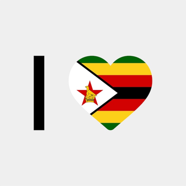 I love zimbabwe country heart vector illustration