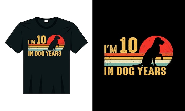 Ho 10 anni nel design della maglietta vintage anni canini