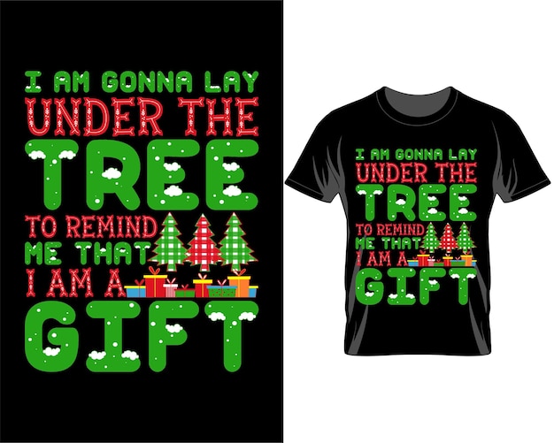 나는 나무 아래에 누워있을거야크리스마스 따옴표 티셔츠 디자인 벡터