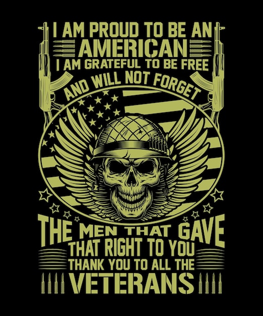 I'm proud typography u.s. veteran t-shirt  design.