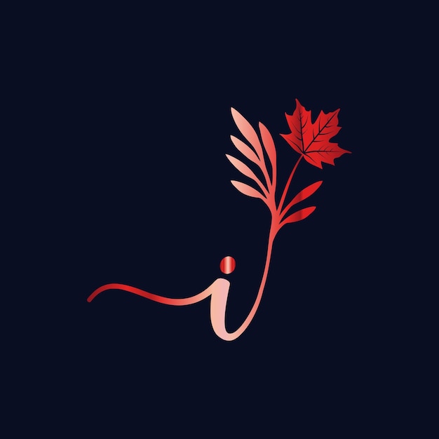 Логотип I Monogram для кленового листа