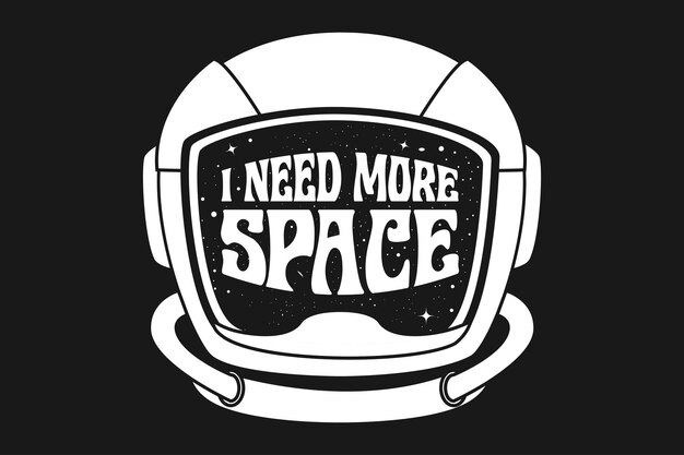 Premium Vector | I need more space astronaut helmet illustration