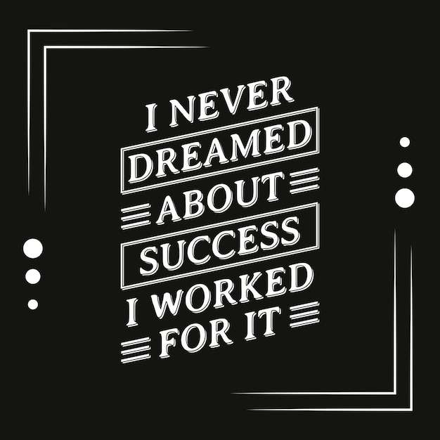 I never dreamed about success motivational Quotes t-shirt