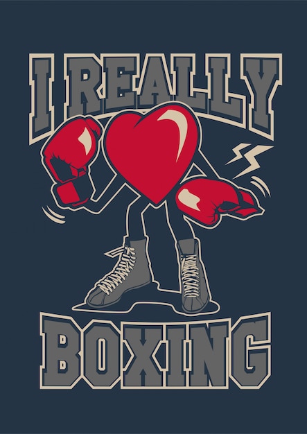 Vector i really love boxing