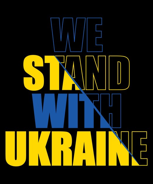 Vector i stand with ukraine tshirt design template