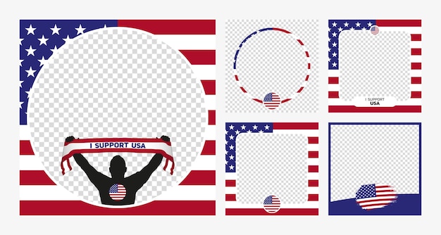 I support usa america world football championship profil picture frame banner for social media