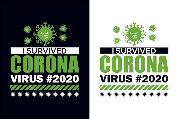 I survived corona virus t-shirt design template