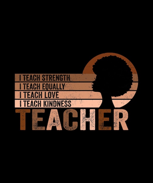 I Teach Black History Month Melanin Afro African Teacher Tシャツ