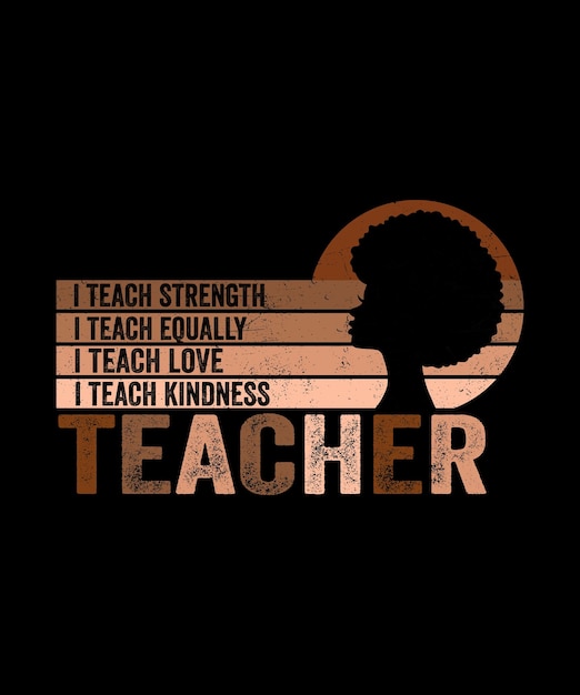 Футболка I Teach Black History Month Melanin Afro African Teacher