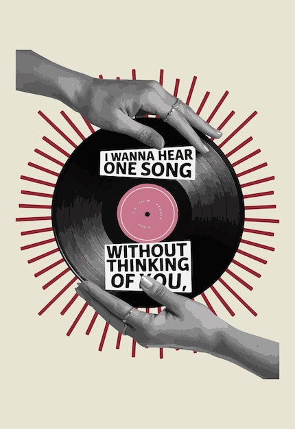 I Wanna Hear One Song Without Thinking of You Tshirt Design Vector